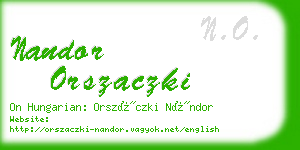 nandor orszaczki business card